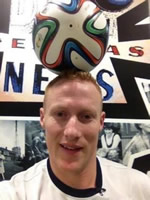 Dan Magness with the "Brazuka" World Cup football